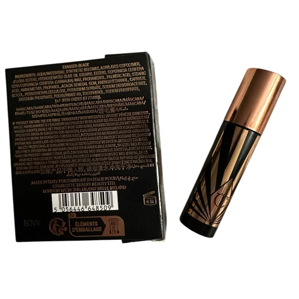 Charlotte Tilbury Bundle Mascara Mini Size .06 oz, Mini Setting Spray .5oz + Bag